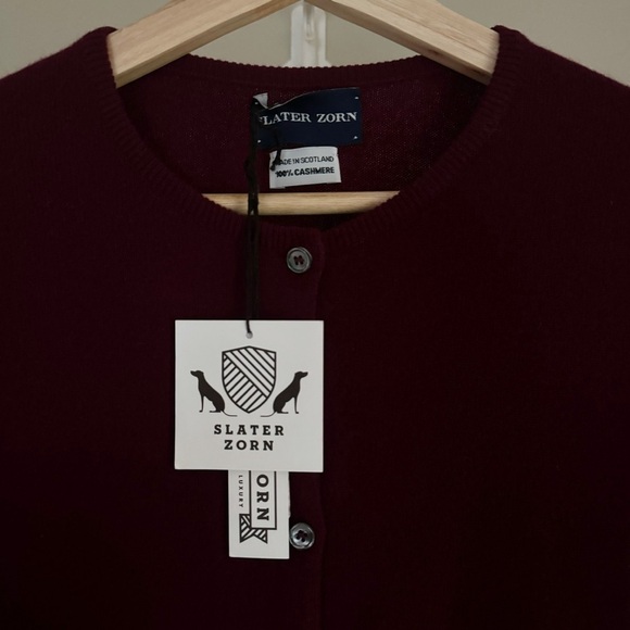🍷 NWT SLATER ZORN 100% Cashmere Cardigan Sweater, Women Sz M - Picture 8 of 8